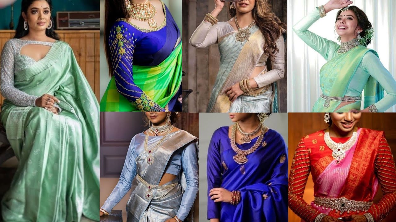 Full Sleeves Blouse Design For Silk Saree||Pattu Saree Full Hand ...