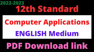 12th Computer Application book English medium | 12th Computer Application pdf download link | 12th |