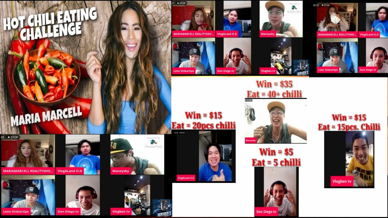 Eating chilli contest Sponsor by Ms. MariaMarcell RealityShow YouTube