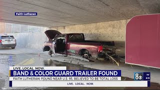Stolen Faith Lutheran band, color guard trailer found empty