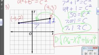 11-3 F Distance in the Coordinate Plane with the Pythagorean Theorem 7th-8th grade math