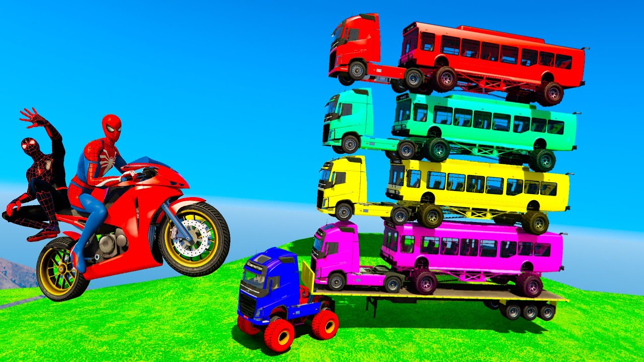 GTA V: Spider-Man’s Squad Moving Oversized Vehicles Across Los Santos!