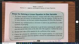 Solving linear equations graphically using the intersection method