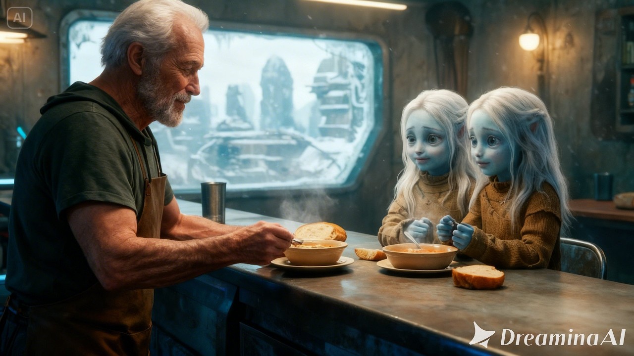 He Fed Two Orphan Girls a Warm Meal—10 Years Later, a Luxury Spaceship Appeared at His Door | HFY