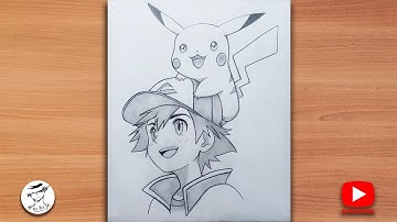 How to draw Ash and Pikachu easy || Beginners drawing tutorial step by step || drawing videos