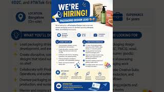 Packaging Design Lead Vacancy 2026 | #knowaboutpharmacy #jobsearch