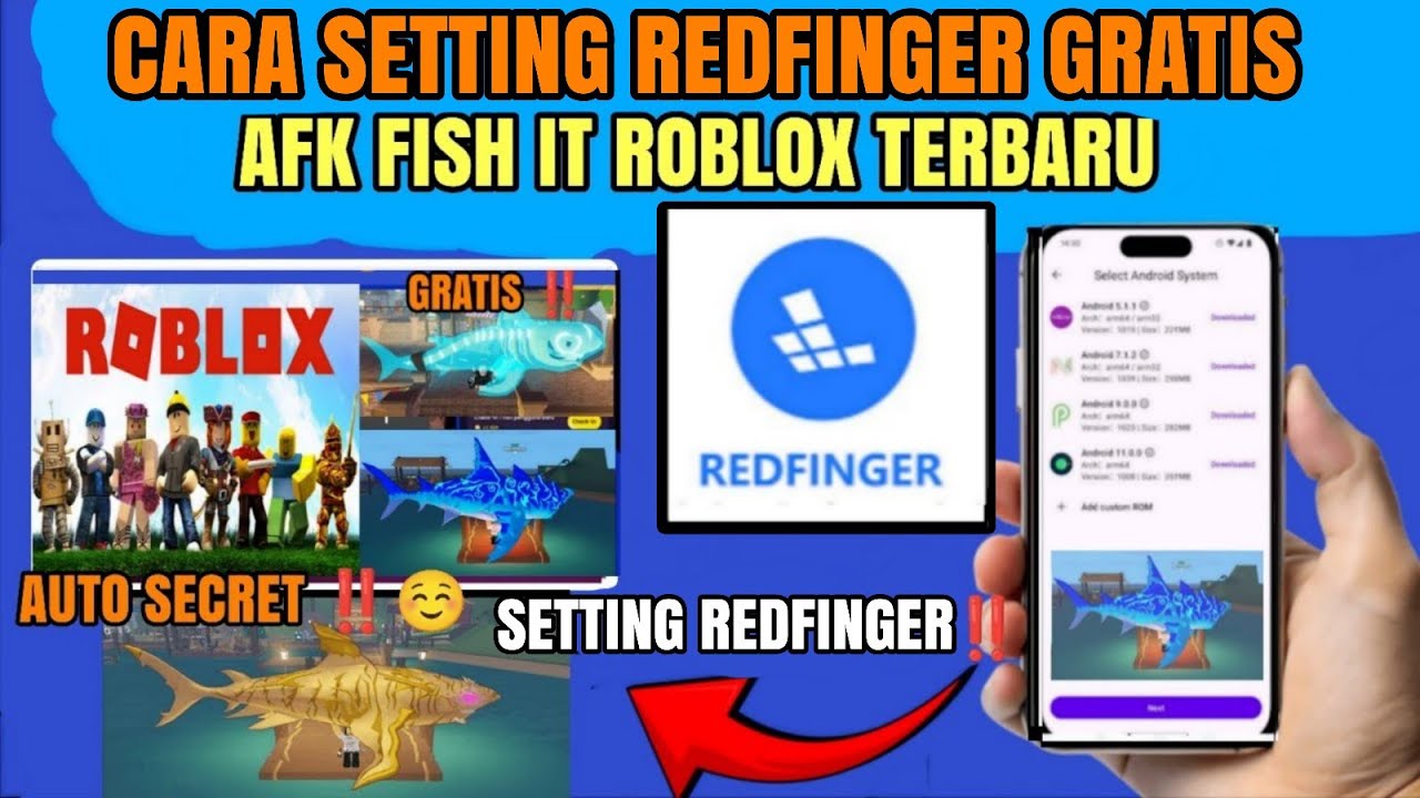 Update 2026 ‼️ Cara Setting Redfinger Gratis Afk Fish it | Cara Pakai Redfinger Fish it Roblox 