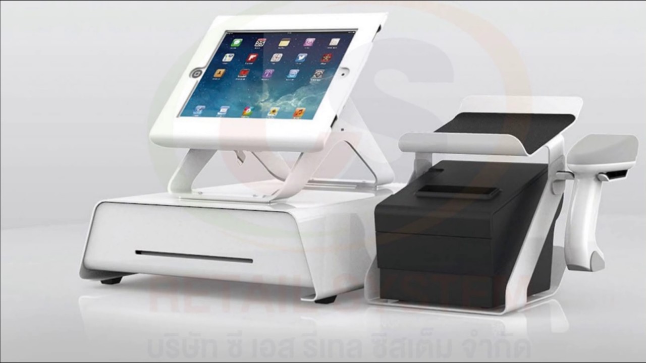 ชุด POS MPOS Solution Cash drawer ,Tablet stand ,Printer Holder barcode
