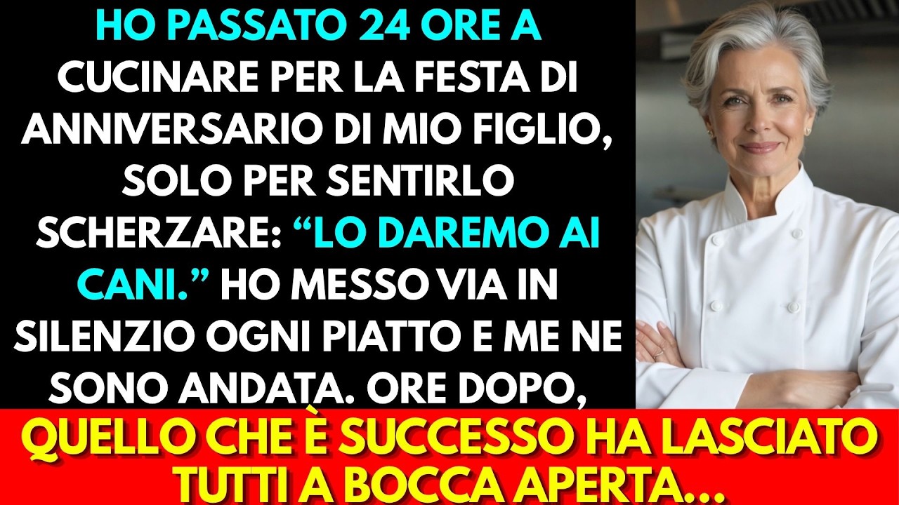 Mio figlio ha alzato il bicchiere davanti a quarantatré ospiti e ha detto: “Se nessuno vuole il bis, lo diamo ai cani.” Tutti hanno riso, anche sua moglie. Io ero rimasta sveglia tutta la notte,...