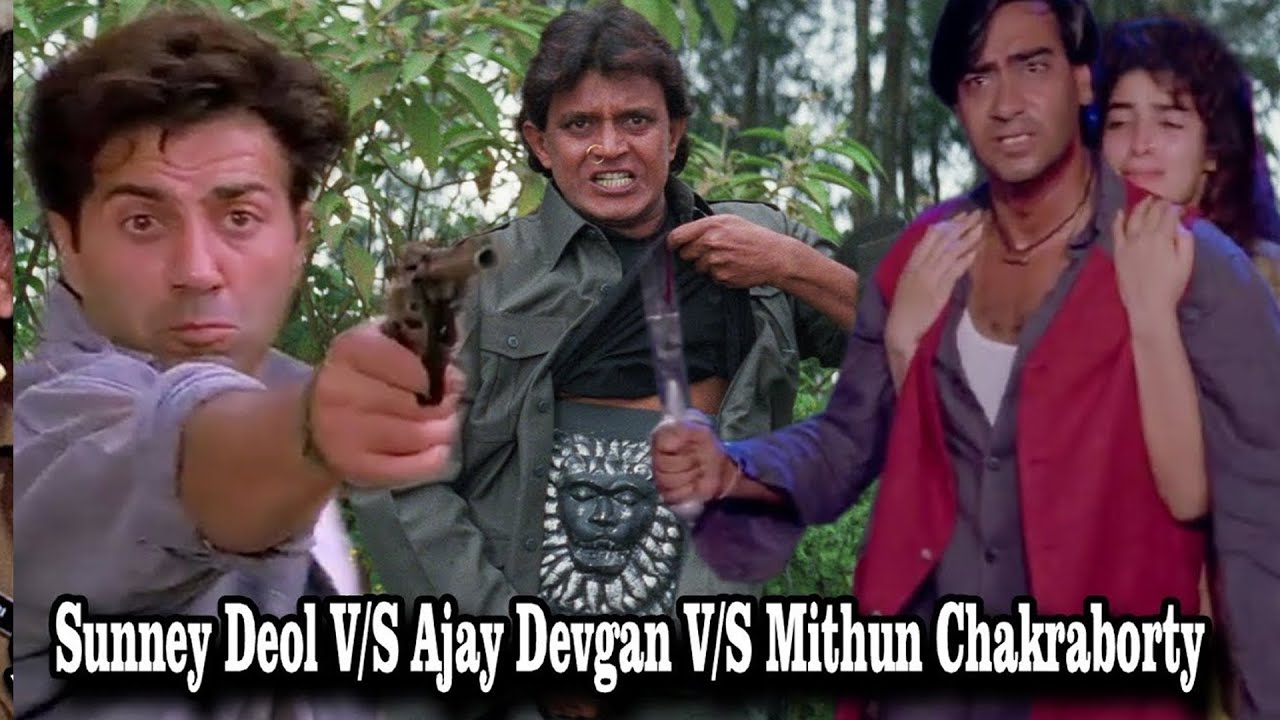 Sunny Deol V/S Ajay Devgan V/S Mithun Chakraborty || Top Action Scenes Of Bollywood Movies