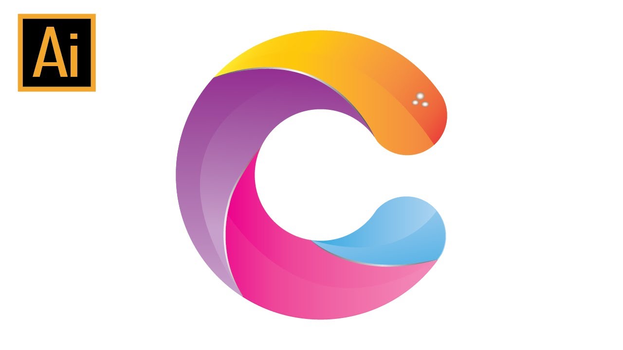 How to create C latter logo in adobe illustrator | How to create 3D in ...