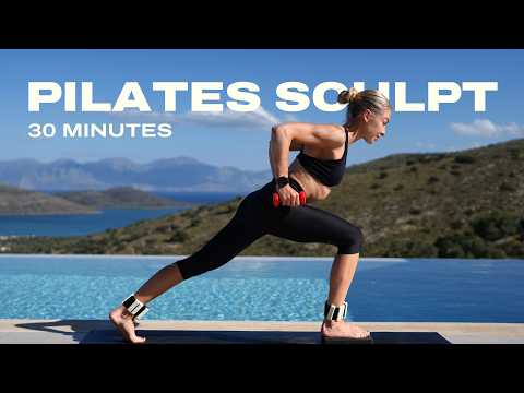30 Min Full Body Pilates Sculpt Workout with Weights l Pilates x Strength