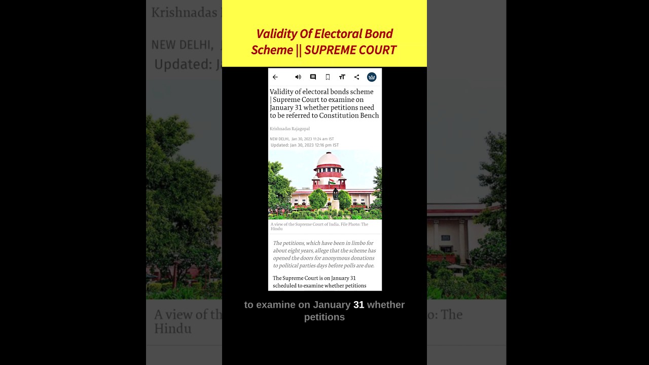 Validity Of Electoral Bond Scheme || Supreme Court  