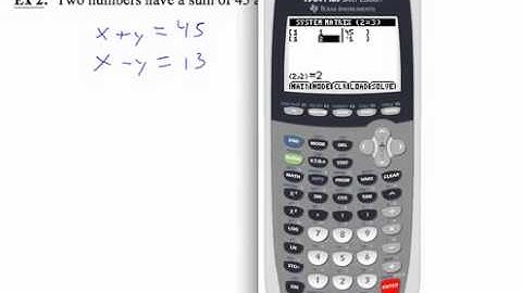 Solving Simultaneous Equations Using GDC