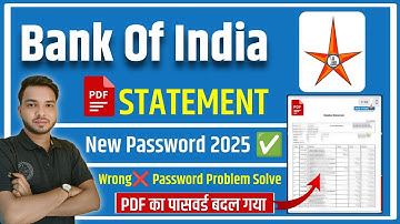 BOI statement password | Bank of india statement naya password 2025 | boi statement new password