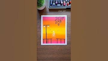 ✨ Beautiful Sunset Scenery Drawing | Easy Oil Pastel Art ✨  #art #drawing  #oilpastel  #sunset
