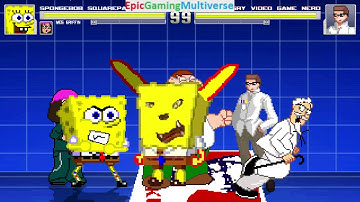 SpongeBob SquarePants And Family Guy Characters VS AVGN In A MUGEN Match / Battle / Fight