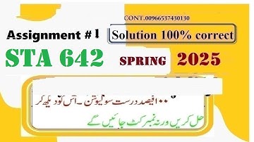 sta 642 assignment 1 solution 2025|sta642 assignment 1 2025