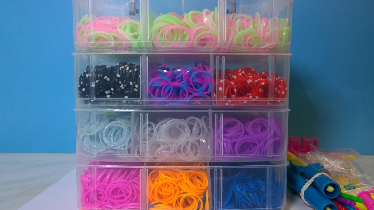 My New Rainbow Loom 7200 pc Big Rubber Bands Box Unboxing 4 Layer Big