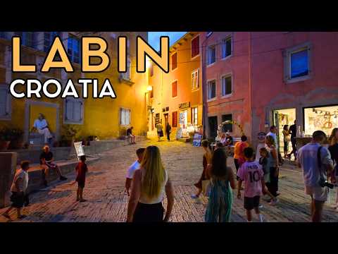 Labin, croatia 4K Relaxing Night Walk
