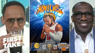 FIRST TAKE | Refs won the game for Knicks! - Shannon rips Stephen A. on Knicks' Gm 1 win over Pacers