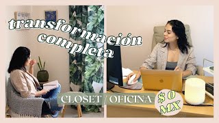 ✨TRANSFORMACIÓN de mi oficina / closet  sin gastar NADA | organización, decoración & tour!