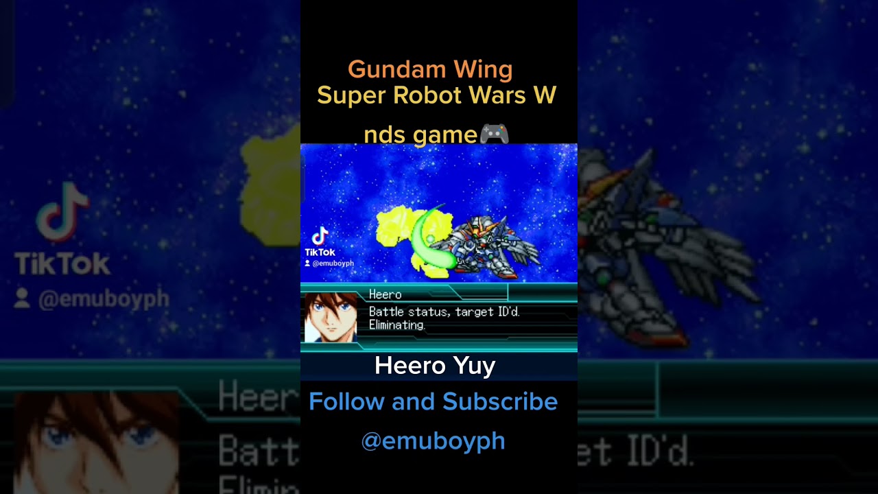 Gundam Wing, Heero Yuy, super robot wars W, nds game 