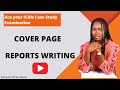 ICAN case study report: Write an A  cover page