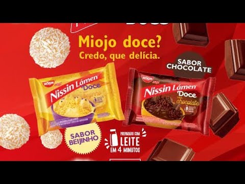 Miojo Nissin Lámen Doce sabor Beijinho ( Modo de preparo | Unboxing | informações )