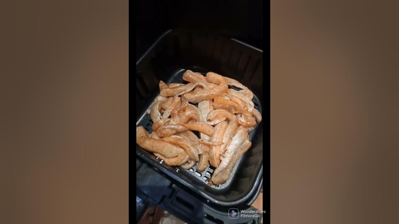 how to cook salmon belly strips in air fryer YouTube