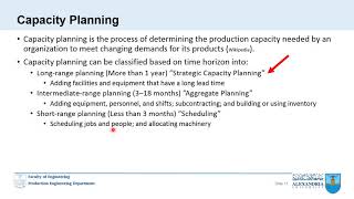 POM Lecture 7   Strategic Capacity Planning  VID