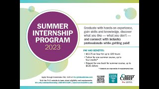 Summer Internship Program (SIP) Student Info Session - 2023