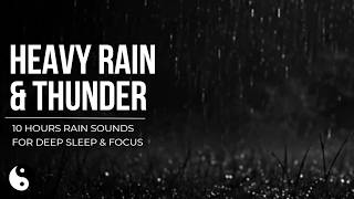 Black & White Thunderstorm ⚫⚪ | Deep Sleep Rain & Thunder Ambience (10 Hours)