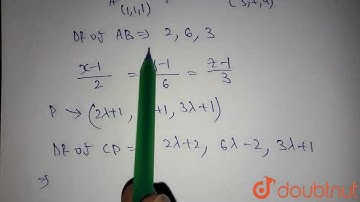 Let A(1, 1, 1), B(3, 7, 4) and C (-1, 3, 0) be three points in a plane. The co-ordinates of the ...