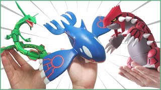 Kyogre Rayquaza Groudon Pokemon Action Figure Set Gashapon Bandai Japan