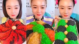 Red Black Roe Swirl Plate with Colorful Roe Bowl and Egg Roe Tray