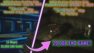 WAW Custom Zombies Solo▐ "Shrink & Sinkhole" Map Completed