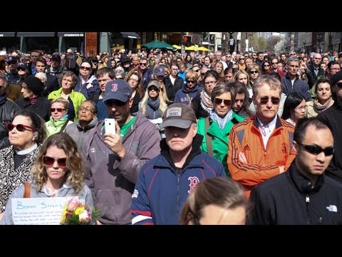 Boston falls silent to remember bomb victims Instructional Video