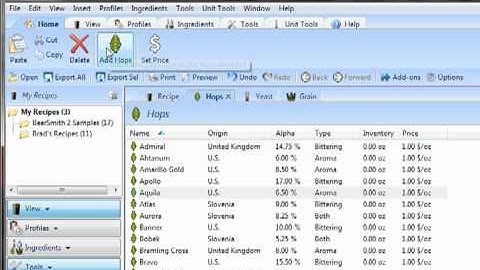 Adding Ingredients in BeerSmith 2