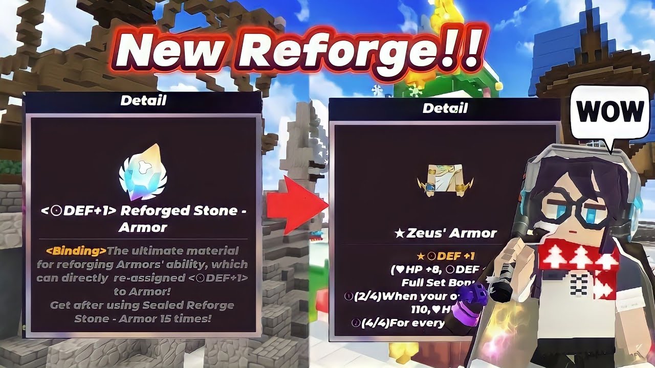 Using Secret Reforge To get Max defense 1 In skyblock!! 🤫(Blockman Go)