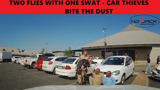 VEHICLE THIEVES NABBED - DID NOT EXPECT IT - TWO FLIES ONE SWAT