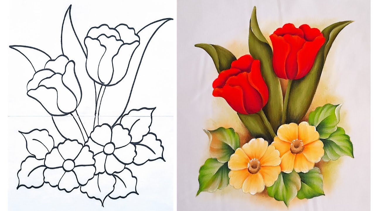 Pintura En Tela Para Principiantes Material Básico Para Pintar Flores 