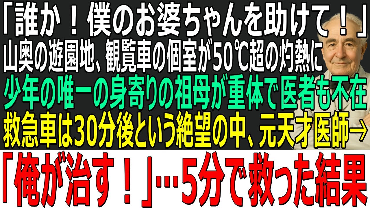 【感動する話】山奥の遊園地、観覧車の室内温度は50℃超…祖母が重体で意識不明に「誰か！お婆ちゃんを助けて」と叫ぶ少年→救急車到着は30分後…絶望の中、元天才が「俺が治す」【スカッと・朗読・泣ける話】