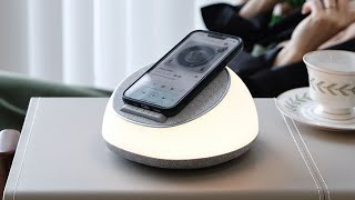 Desktop Intelligent Atmosphere Lamp Bulb Led Light Up Bluetooth Speaker With Wireless Charger