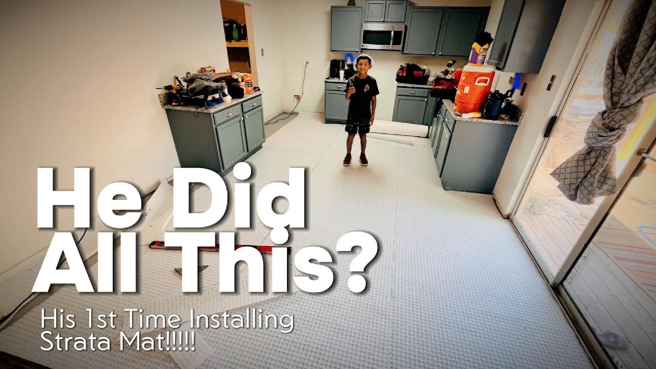 His 1st Time Installing Strata Mat - YouTube