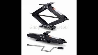 RV Camper Scissor Leveling Jacks 2-Piece Set, 5000lb Capacity Trailer Stabilizer with Single Handle