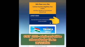 #shorts#ctet 2022 exam date out#admit card updates