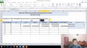 Kuliah Metode Numerik | Mencari Akar Persamaan Non linear | Metode Secan