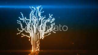 Blue Orange Chip Circuit Board Electronic Hi-tech | Motion Graphics - Envato elements