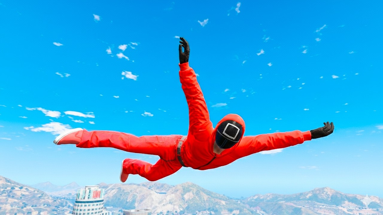 GTA 5 SQUID GAME GUARD RAGDOLLS/JUMP FAILS (Ragdolls Compilation) episode.47